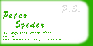 peter szeder business card
