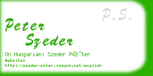 peter szeder business card